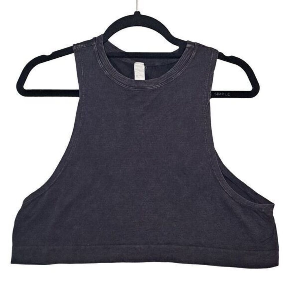 Avocado Cropped Muscle Tank Top Womens S Charcoal Gray Casual Go‎ To Shirt